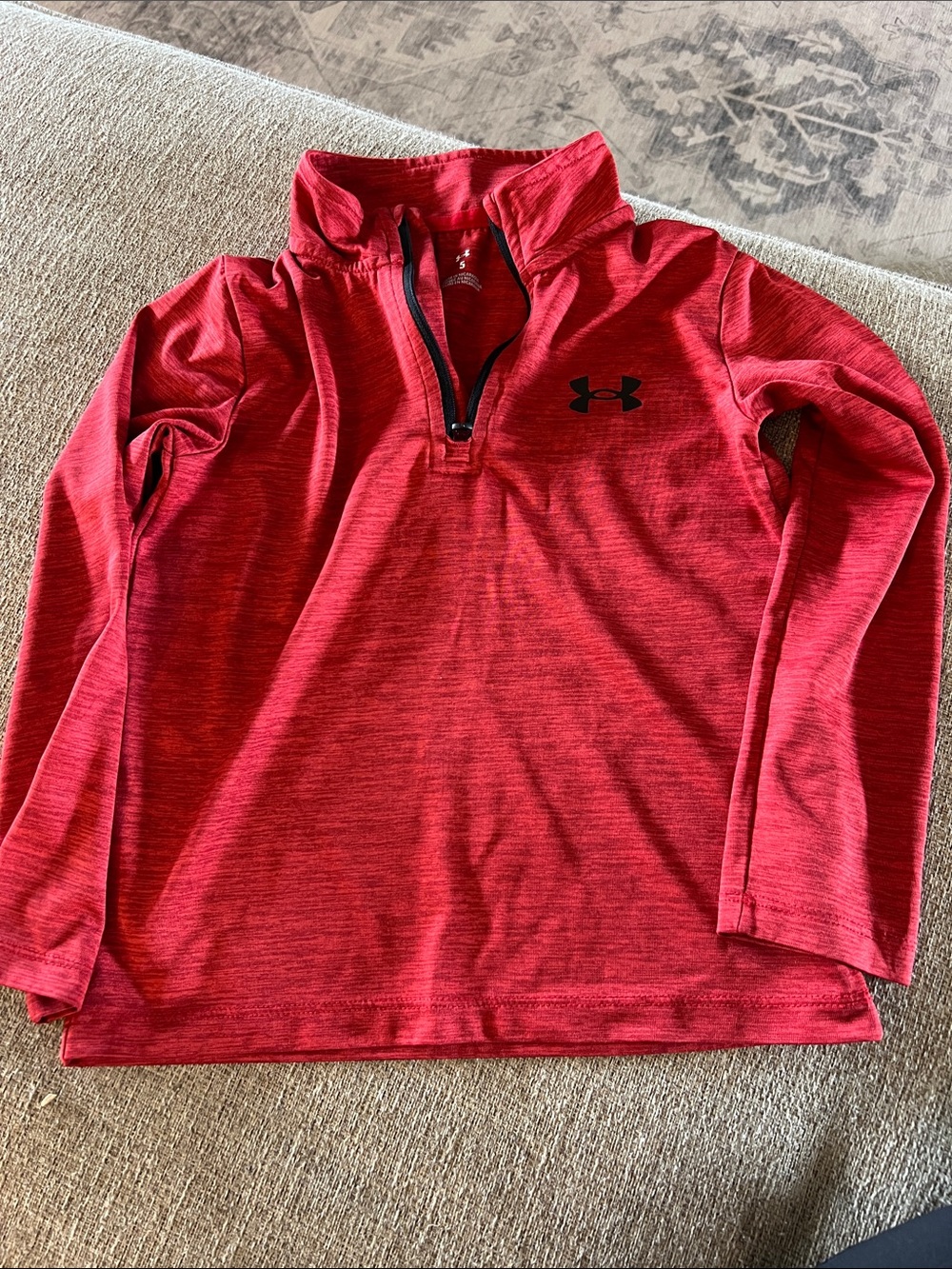 Under Armour Heathered Red Half-Zip Pullover